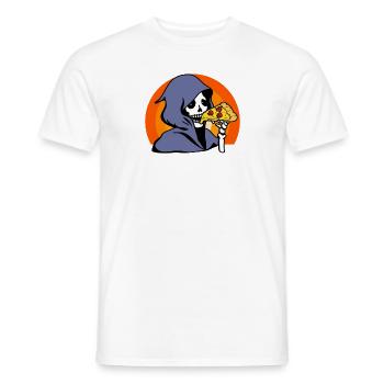 Rétro Halloween Pizza Lover Grim Reaper - T-shirt homme - blanc - Devant - AI Model Male 178 dark (178cm)
