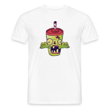 Halloween Zombie Soda Monster Fast Food Lover - Men's T-Shirt - white - Front - AI Model Male 178 dark (178cm)