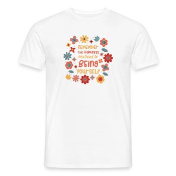 Motivational Self-care People Peace Inspiring - Men's T-Shirt - white - Front - AI Model Male 178 dark (178cm)