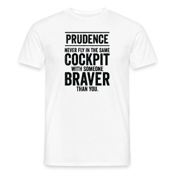 Prudence Wisdom Quotes Pilot Philosophy - Men's T-Shirt - white - Front - AI Model Male 178 dark (178cm)