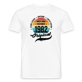 Retro 40 Years December 1982 Birthday Vintage - Männer T-Shirt - Weiß - Vorne - AI Model Male 178 dark (178cm)
