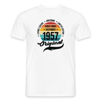 Retro 65 Years December 1957 Birthday Vintage - Männer T-Shirt - Weiß - Vorne - AI Model Male 178 dark (178cm)