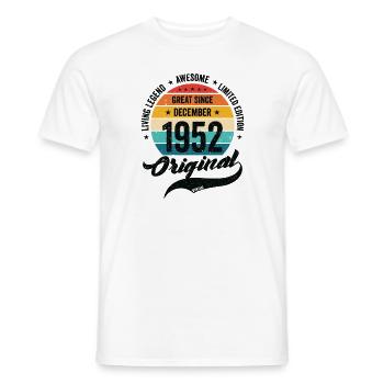 Retro 70 Years December 1952 Birthday Vintage - Männer T-Shirt - Weiß - Vorne - AI Model Male 178 dark (178cm)