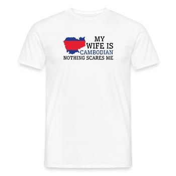 Nothing Scares Me Cambodian Wife Cambodia - Men's T-Shirt - white - Front - AI Model Male 178 dark (178cm)