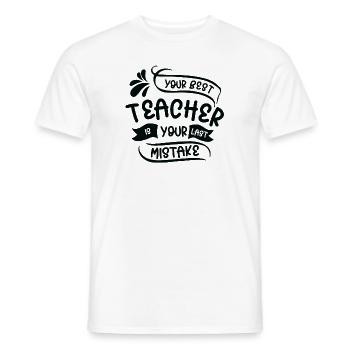 Mistakes Wisdom Quotes Imperfection Life Quotes - Men's T-Shirt - white - Front - AI Model Male 178 dark (178cm)