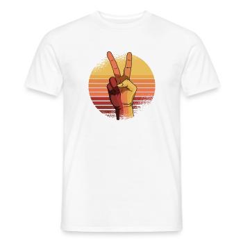 Peace Sign Vintage Peace Lover Positivity Retro - Men's T-Shirt - white - Front - AI Model Male 178 dark (178cm)