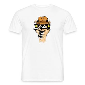 Detective Ostrich Animal Smoking Formal Suit - Men's T-Shirt - white - Front - AI Model Male 178 dark (178cm)