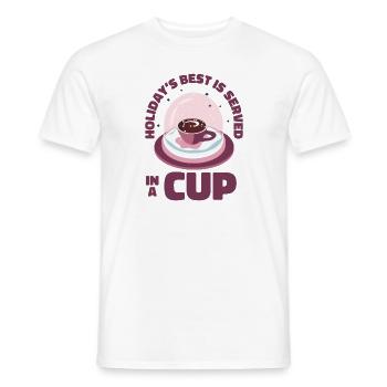Christmas Snow Globe Coffee Caffeine Lover - Men's T-Shirt - white - Front - AI Model Male 178 dark (178cm)