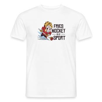 Ice Hockey Sporty Playing Fries Lover - Men's T-Shirt - white - Front - AI Model Male 178 dark (178cm)