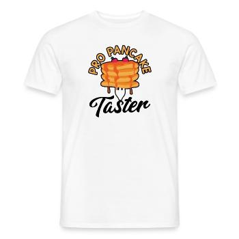 Pancake Taster Eating Breakfast Pancake Day - Men's T-Shirt - white - Front - AI Model Male 178 dark (178cm)