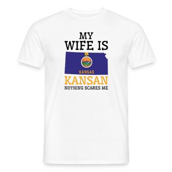 Rien ne me fait peur Kansan femme Kansas - T-shirt homme - blanc - Devant - AI Model Male 178 dark (178cm)