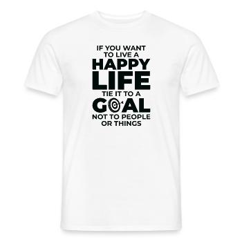 Goal Life Quotes Happy Positive Message - Men's T-Shirt - white - Front - AI Model Male 178 dark (178cm)