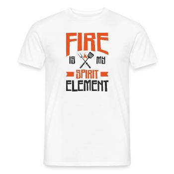 Kochen Grillen Feuergeist Element Koch und Griller - Männer T-Shirt - Weiß - Vorne - AI Model Male 178 dark (178cm)