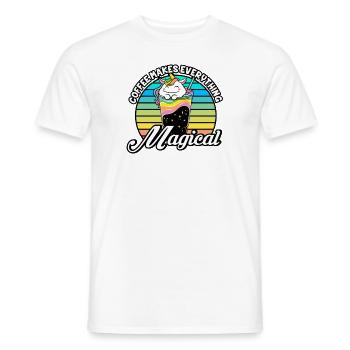 Pink Magic Unicorn Caféine Amateurs de café - T-shirt homme - blanc - Devant - AI Model Male 178 dark (178cm)