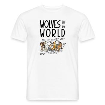 Les loups du monde - T-shirt homme - blanc - Devant - AI Model Male 178 dark (178cm)