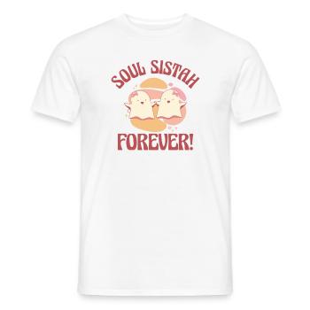 Halloween Soul Sistah Ghost Spirit Cute Spooky - Men's T-Shirt - white - Front - AI Model Male 178 dark (178cm)