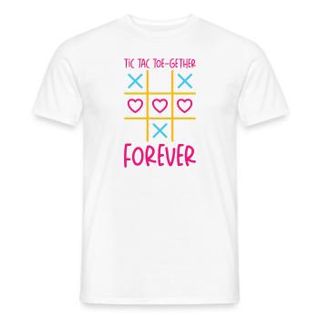 Saint-Valentin Enfants Famille Tic Tac Toe Game - T-shirt homme - blanc - Devant - AI Model Male 178 dark (178cm)