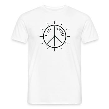 Frieden Liebhaber Uhr Frieden Zeit Optimistisch - Männer T-Shirt - Weiß - Vorne - AI Model Male 178 dark (178cm)