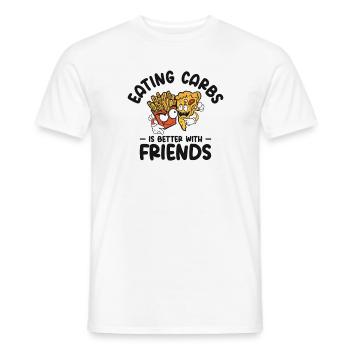 Kohlenhydrate Fast Food Freundschaft Foodie Essen - Männer T-Shirt - Weiß - Vorne - AI Model Male 178 dark (178cm)