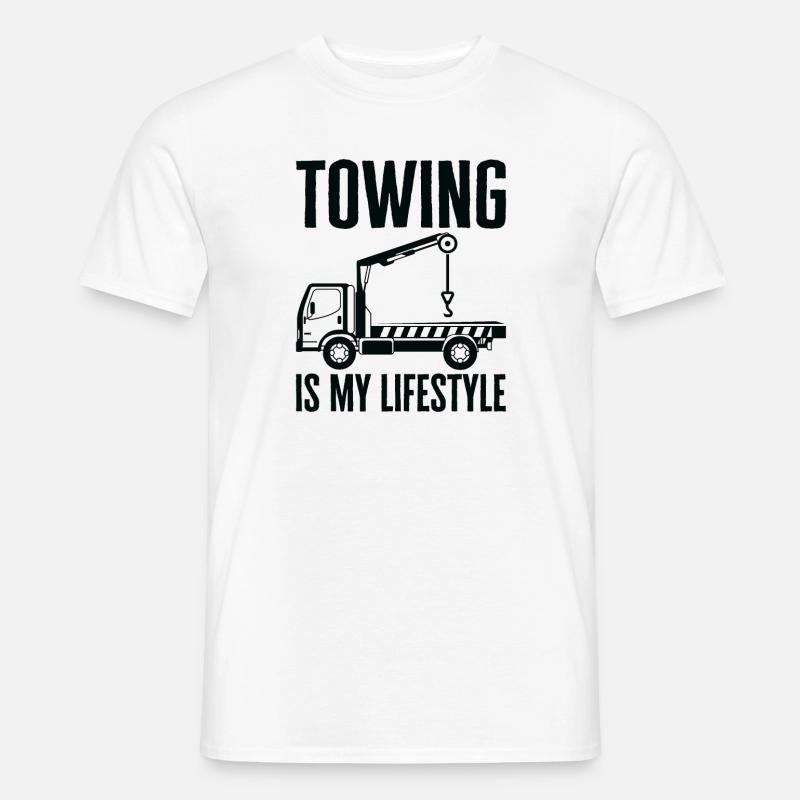 Abschleppwagenfahrer Lebensstil Abschleppen - Männer T-Shirt - Weiß