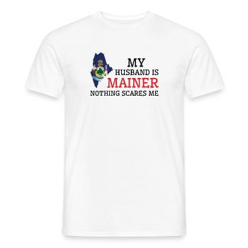 Rien ne me fait peur Mainer Mari Maine - T-shirt homme - blanc - Devant - AI Model Male 178 dark (178cm)