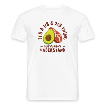Keto Diet Avocat Fruit Ketogenic Diet Viande - T-shirt homme - blanc - Devant - AI Model Male 178 dark (178cm)