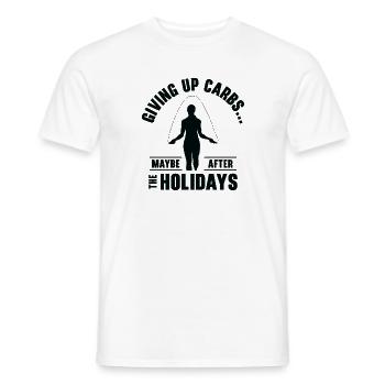 Christmas Holiday Carbs Foodie Fitness Work Out - Men's T-Shirt - white - Front - AI Model Male 178 dark (178cm)