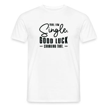Single Relationship Independent Typography Single - Men's T-Shirt - white - Front - AI Model Male 178 dark (178cm)