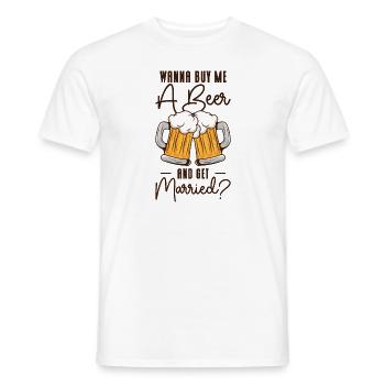 Trinken Bier Liebhaber Paar Beziehung Bier - Männer T-Shirt - Weiß - Vorne - AI Model Male 178 dark (178cm)