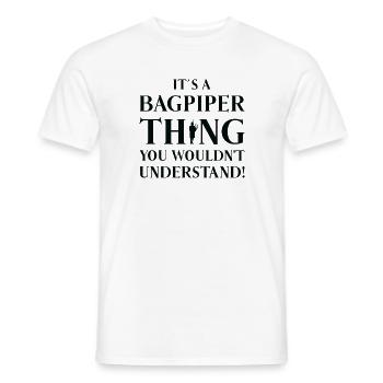 Dudelsackspieler Dudelsackspiel Schotte Musikant - Männer T-Shirt - Weiß - Vorne - AI Model Male 178 dark (178cm)