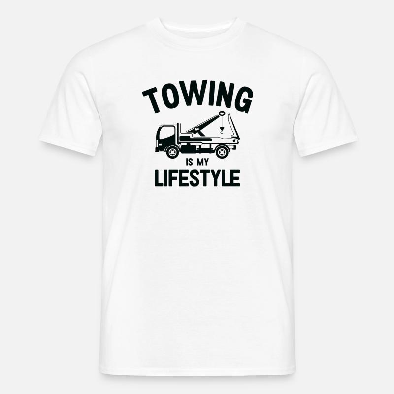 Abschleppwagenfahrer Lebensstil Abschleppen - Männer T-Shirt - Weiß