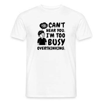 Suranalyse du dessin au trait Dessin Overthinker - T-shirt homme - blanc - Devant - AI Model Male 178 dark (178cm)