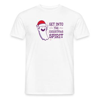 Christmas Cute Ghost Halloween Christmas Spirit - Men's T-Shirt - white - Front - AI Model Male 178 dark (178cm)