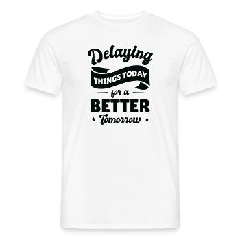 Procrastinating Vintage Fan Procrastinator - Men's T-Shirt - white - Front - AI Model Male 178 dark (178cm)