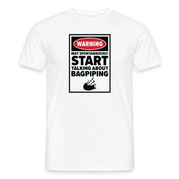 Funny Bagpiper Bagpiping Scotsman Musician - Men's T-Shirt - white - Front - AI Model Male 178 dark (178cm)