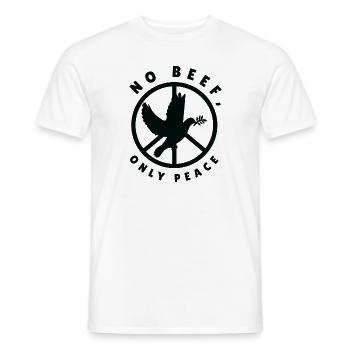 Nature Fan Peace Sign Dove Nature Positivity Bird - Men's T-Shirt - white - Front - AI Model Male 178 dark (178cm)