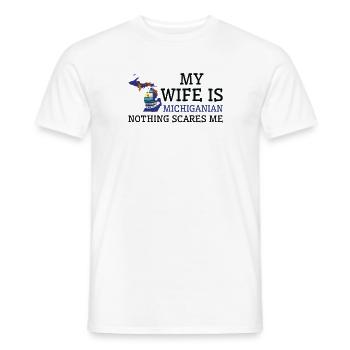 Rien ne me fait peur femme du Michigan - T-shirt homme - blanc - Devant - AI Model Male 178 dark (178cm)