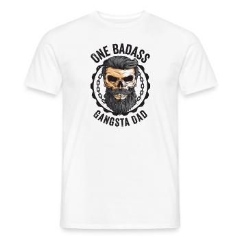 Badass Papa Gangsta Crâne Enfants Grand-père Enfants - T-shirt homme - blanc - Devant - AI Model Male 178 dark (178cm)