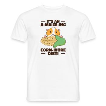 Mignon animal Hamster Maïs Nourriture pour animaux de compagnie - T-shirt homme - blanc - Devant - AI Model Male 178 dark (178cm)