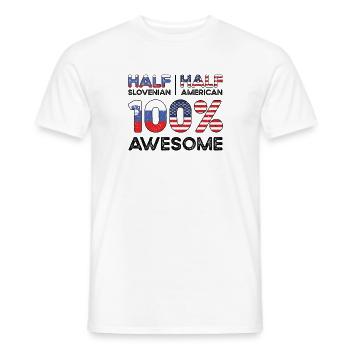 Né slovène Slovénie États-Unis - T-shirt homme - blanc - Devant - AI Model Male 178 dark (178cm)