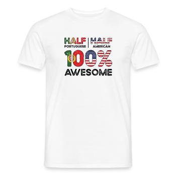 Né portugais Portugal États-Unis - T-shirt homme - blanc - Devant - AI Model Male 178 dark (178cm)