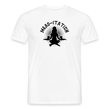 Honigwein Met Hausbrauer Yoga Meditation - Männer T-Shirt - Weiß - Vorne - AI Model Male 178 dark (178cm)