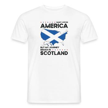 Born Scottish Scotland American USA Citizenship - Men's T-Shirt - white - Front - AI Model Male 178 dark (178cm)