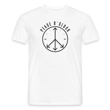 Frieden Liebhaber Uhr Frieden Zeit Optimistisch - Männer T-Shirt - Weiß - Vorne - AI Model Male 178 dark (178cm)