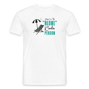 Single Relationship Island Alone Solo Single Quotes - T-shirt homme - blanc - Devant - AI Model Male 178 dark (178cm)