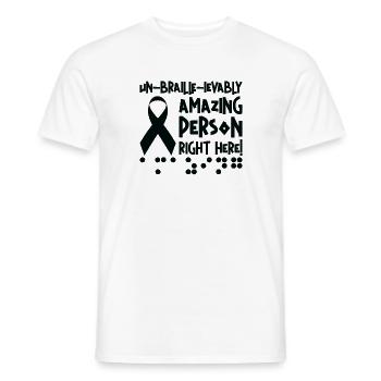 Braille-Schrift Blinde Blindheit Bewusstsein - Männer T-Shirt - Weiß - Vorne - AI Model Male 178 dark (178cm)