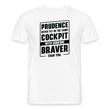 Prudence Wisdom Quotes Pilot Philosophy - Men's T-Shirt - white - Front - AI Model Male 178 dark (178cm)