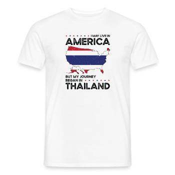 Geboren Thai Thailand Amerikanisch USA - Männer T-Shirt - Weiß - Vorne - AI Model Male 178 dark (178cm)
