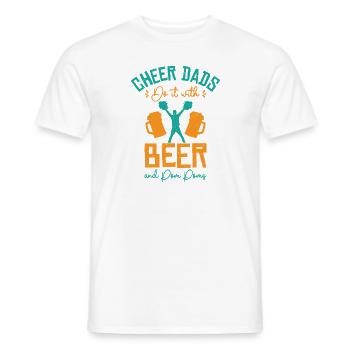 Cheerleader Proud Cheer Dad Cheerleading Beer - Men's T-Shirt - white - Front - AI Model Male 178 dark (178cm)