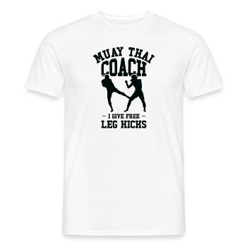 Muay Thai Coach Kickboxing Instructor Martial Arts - Men's T-Shirt - white - Front - AI Model Male 178 dark (178cm)